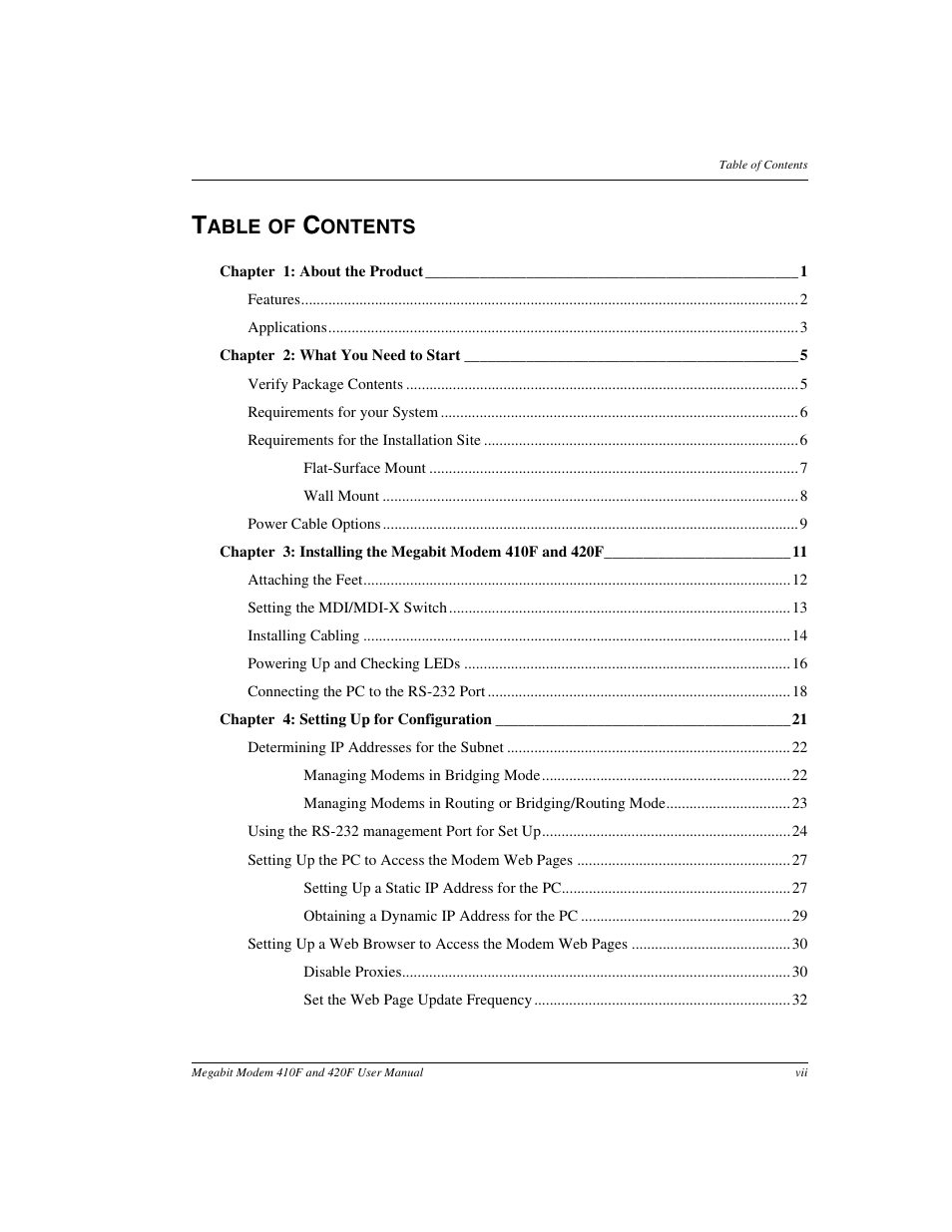 Able of, Ontents | ADC 410F User Manual | Page 5 / 106