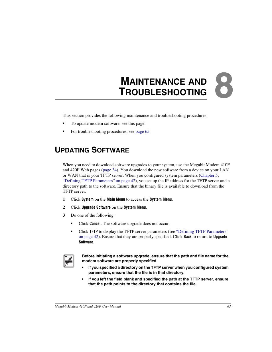 Maintenanceand troubleshooting, Updating software, Chapter 8: maintenance and troubleshooting | Aintenance and, Roubleshooting, Pdating, Oftware | ADC 410F User Manual | Page 71 / 106