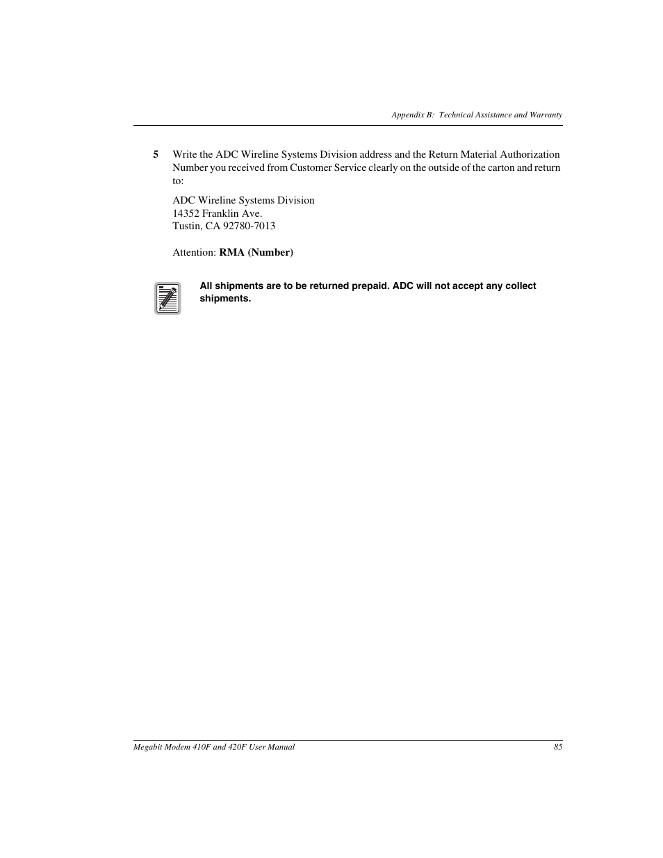 ADC 410F User Manual | Page 93 / 106