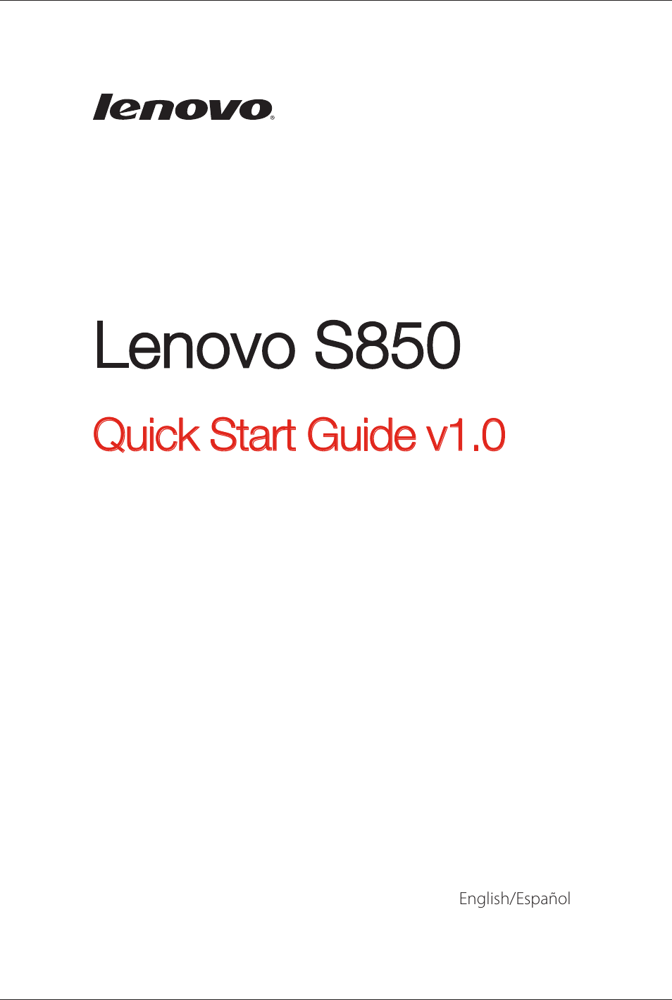 Lenovo S850 Smartphone User Manual | 12 pages