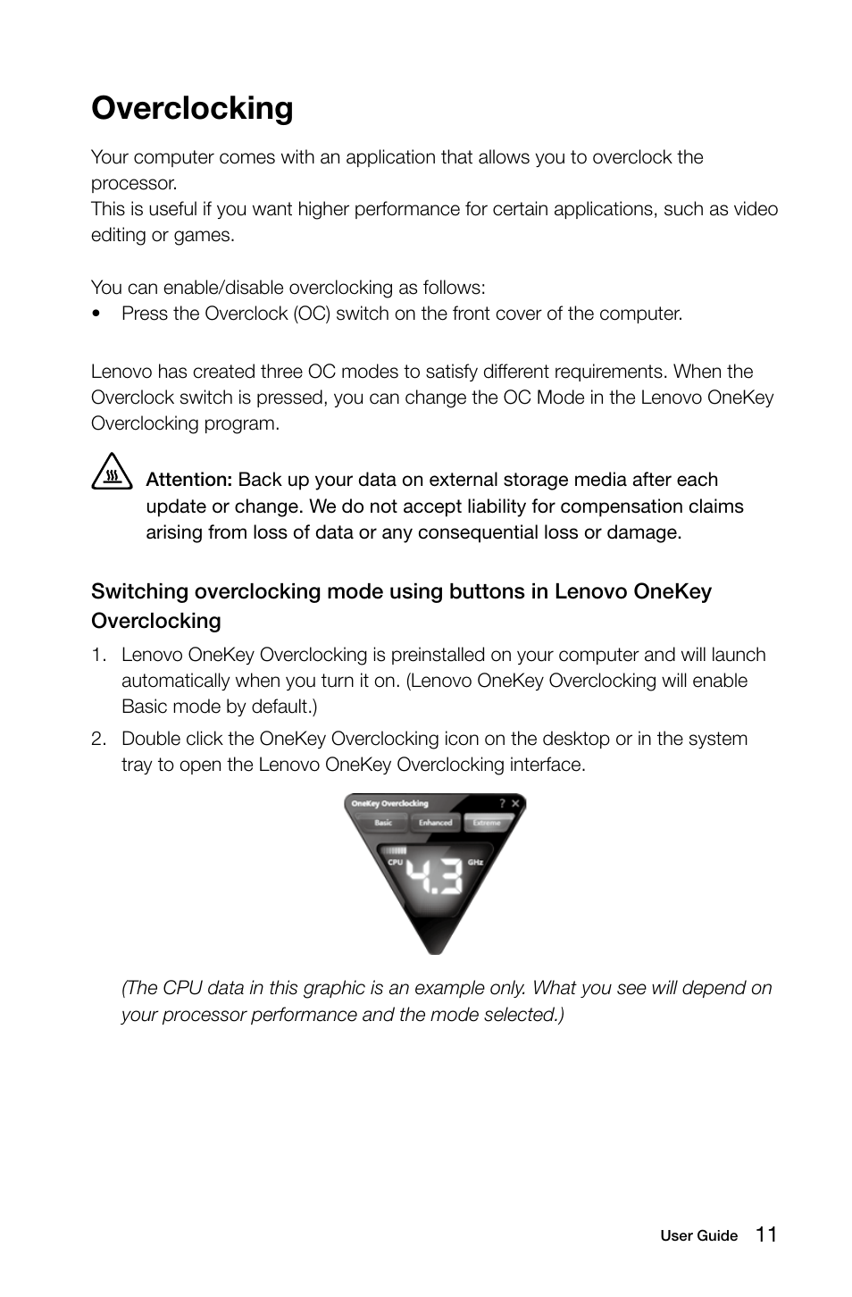 Overclocking | Lenovo Erazer X510 Desktop User Manual | Page 16 / 57