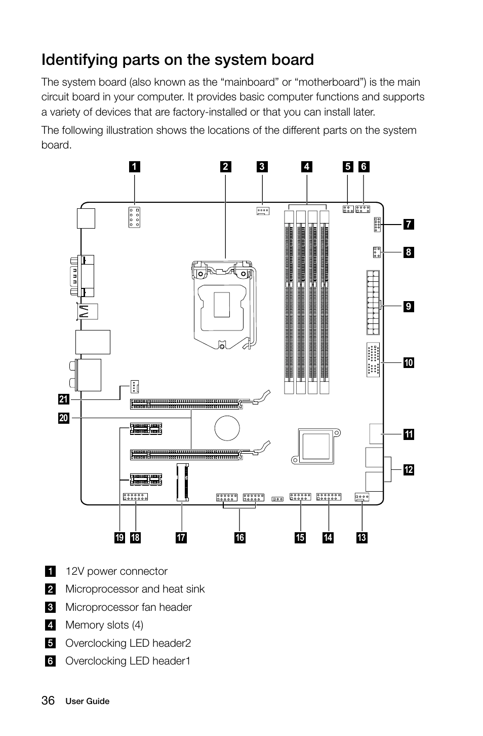 Identifying parts on the system board | Lenovo Erazer X510 Desktop User Manual | Page 41 / 57