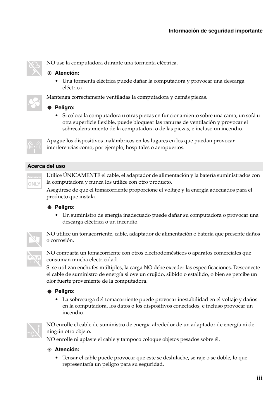 Lenovo G555 Notebook User Manual | Page 7 / 120