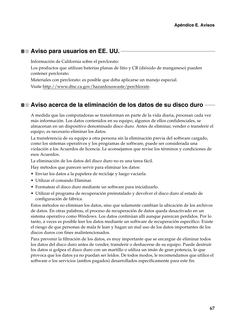 Aviso para usuarios en ee. uu | Lenovo G555 Notebook User Manual | Page 75 / 120