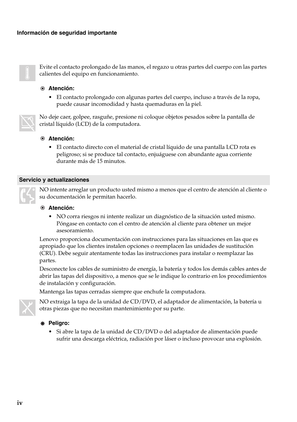 Lenovo G555 Notebook User Manual | Page 8 / 120