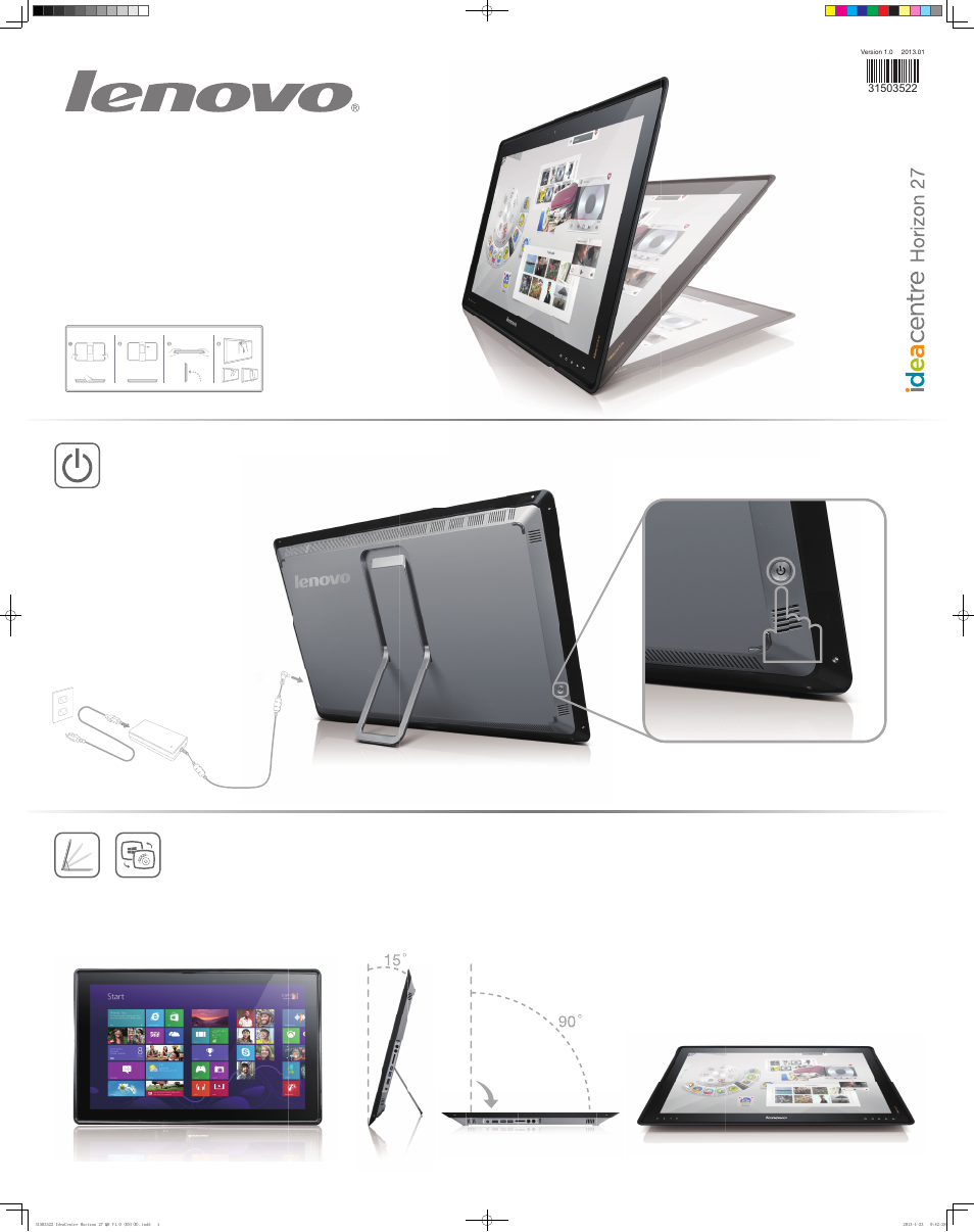 Lenovo Horizon 27 Table PC IdeaCentre User Manual | 2 pages