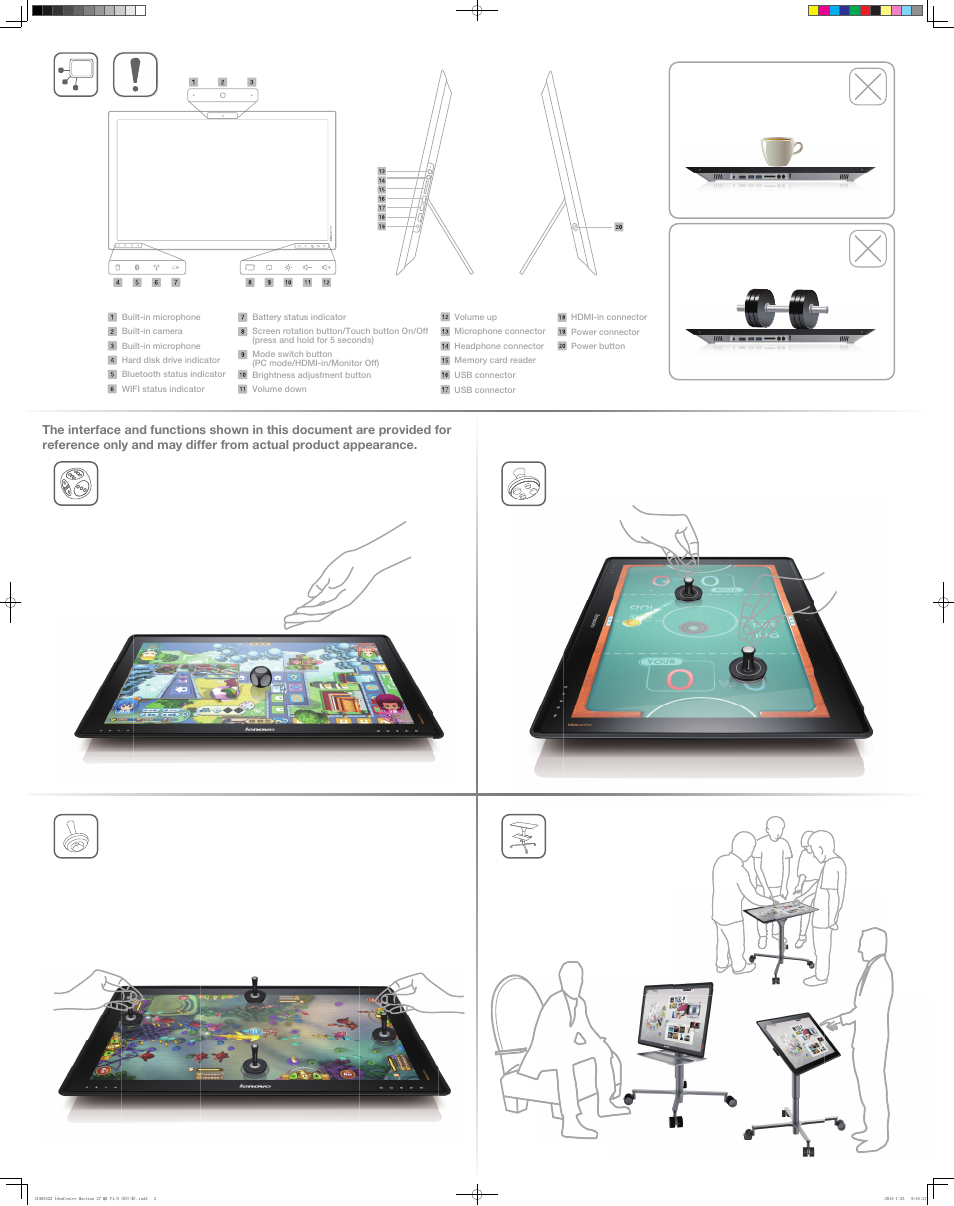 Lenovo Horizon 27 Table PC IdeaCentre User Manual | Page 2 / 2