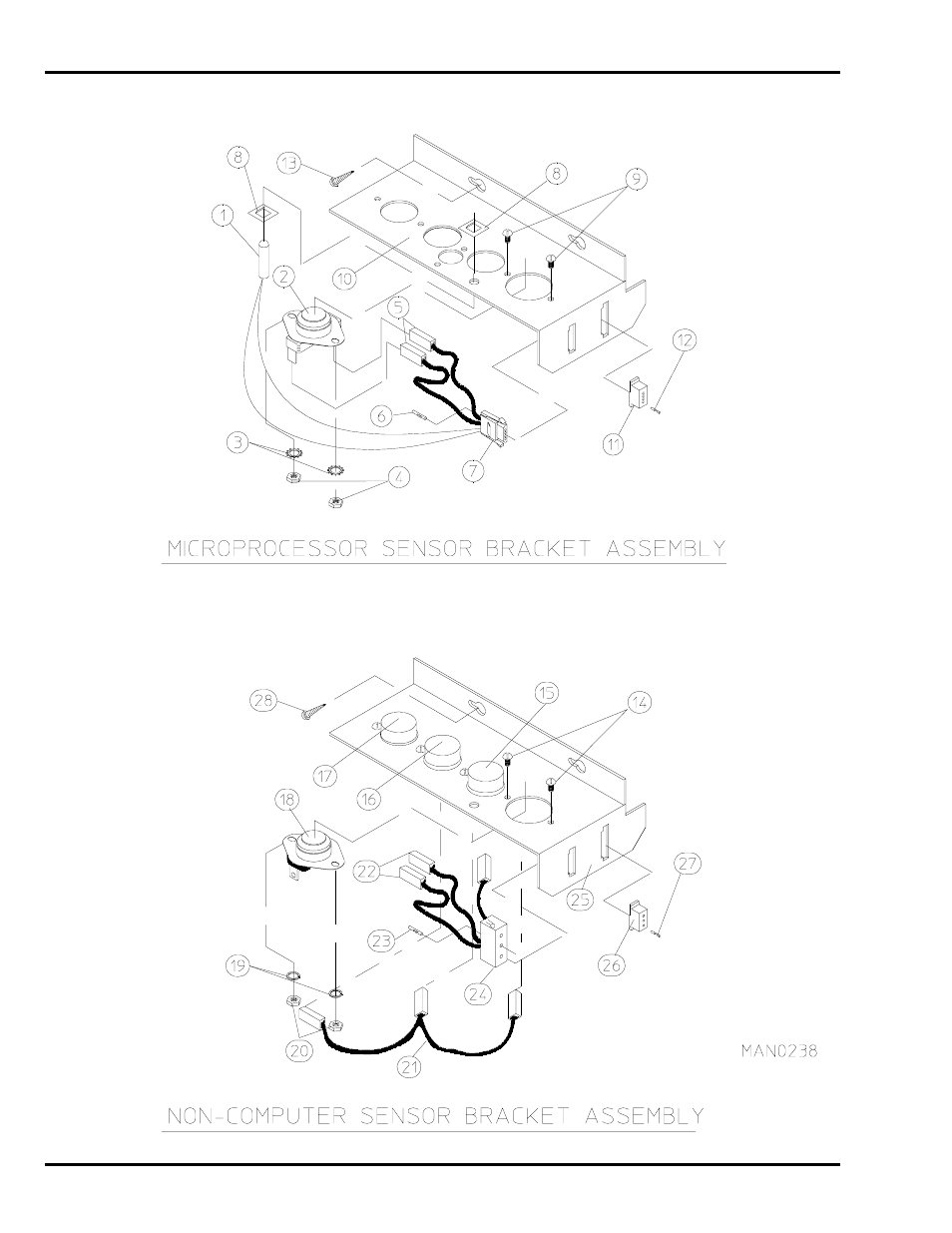 Sensor bracket assemblies | ADC AD-30V User Manual | Page 24 / 58