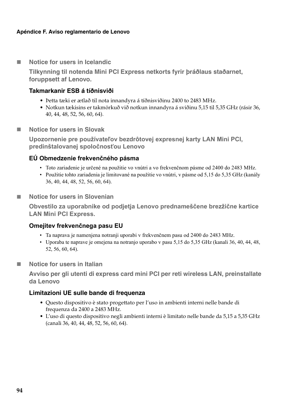 Lenovo G460 Notebook User Manual | Page 102 / 136