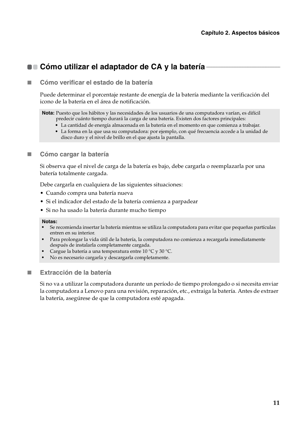 Cómo utilizar el adaptador de ca y la batería | Lenovo G460 Notebook User Manual | Page 19 / 136