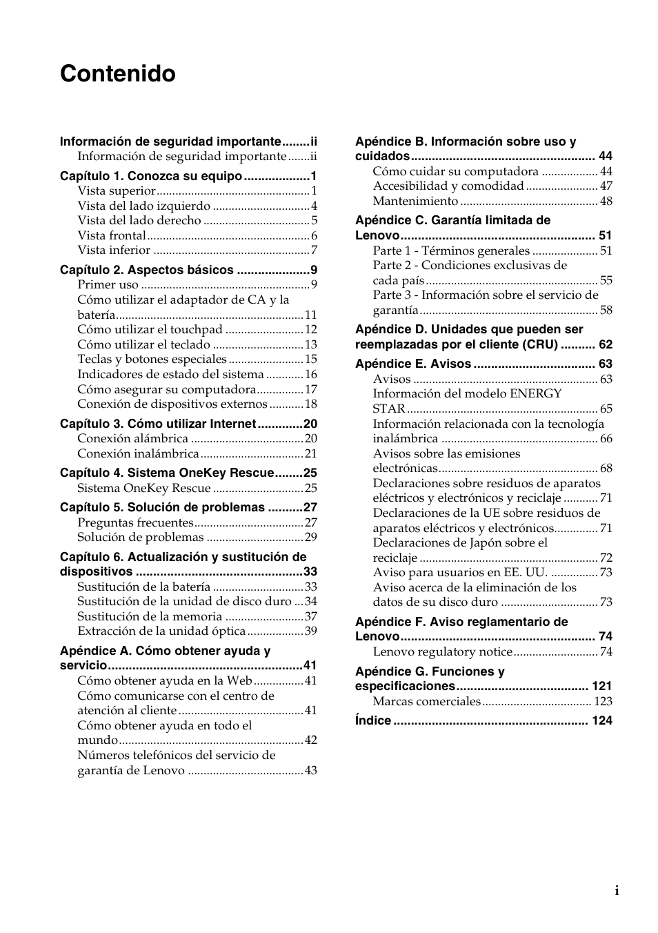 Lenovo G460 Notebook User Manual | Page 5 / 136