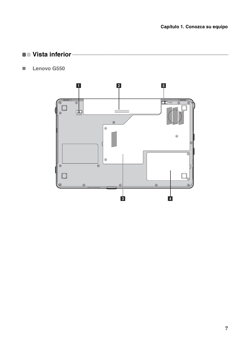 Vista inferior | Lenovo G450 Notebook User Manual | Page 15 / 112