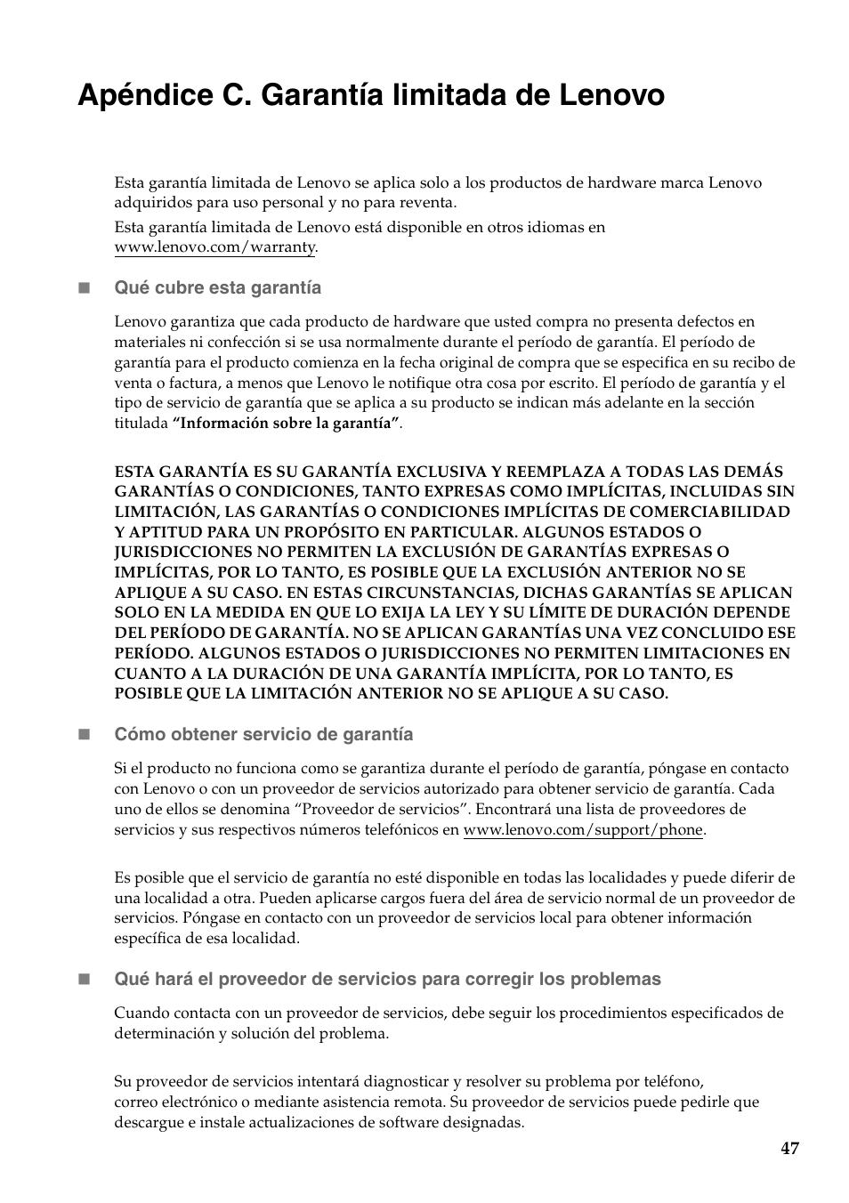 Apéndice c. garantía limitada de lenovo | Lenovo G450 Notebook User Manual | Page 55 / 112