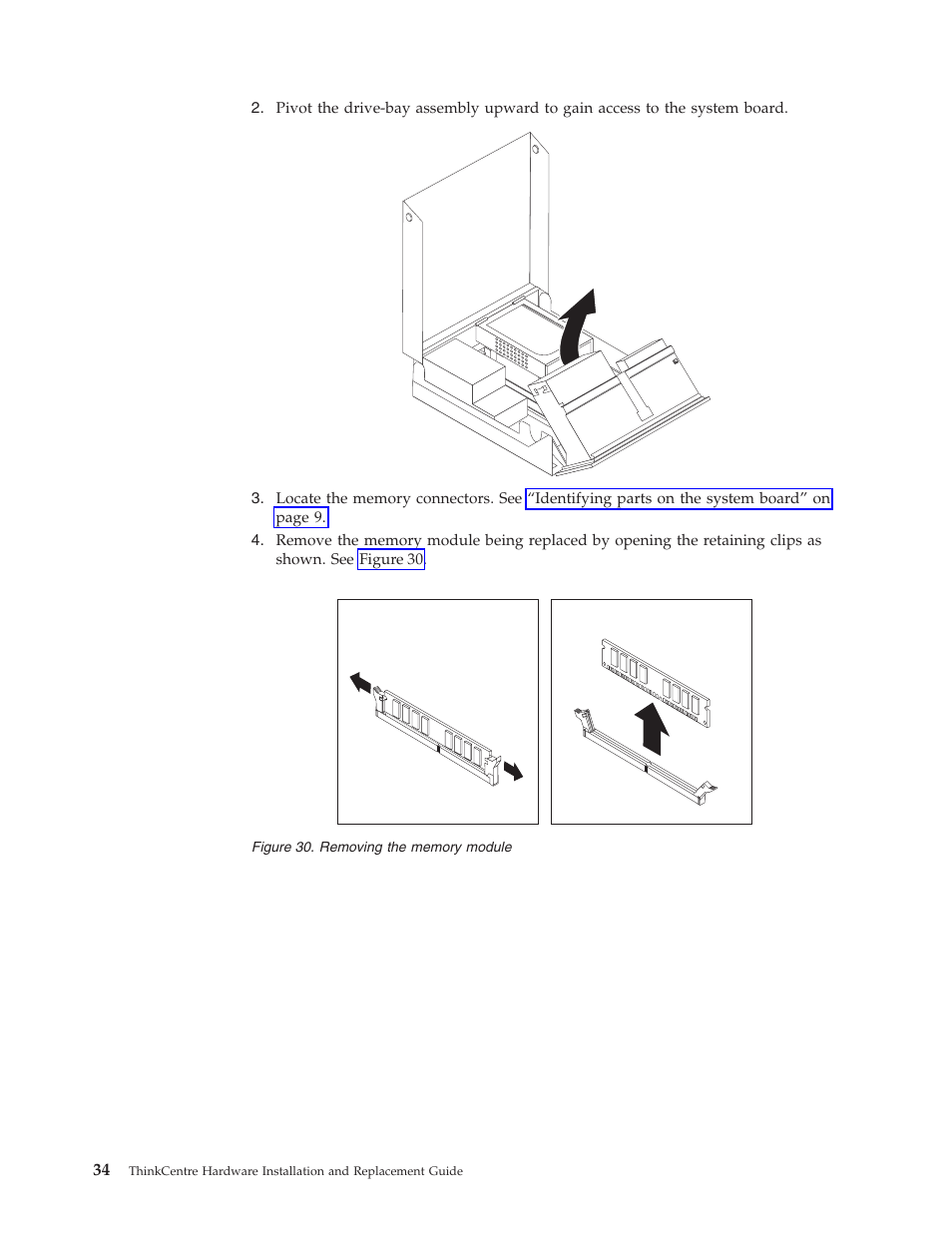 Removing, Memory, Module | Lenovo ThinkCentre M57p User Manual | Page 42 / 60