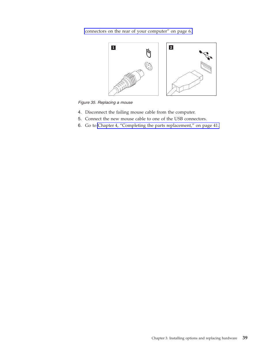 Replacing, Mouse, Figure | Lenovo ThinkCentre M57p User Manual | Page 47 / 60