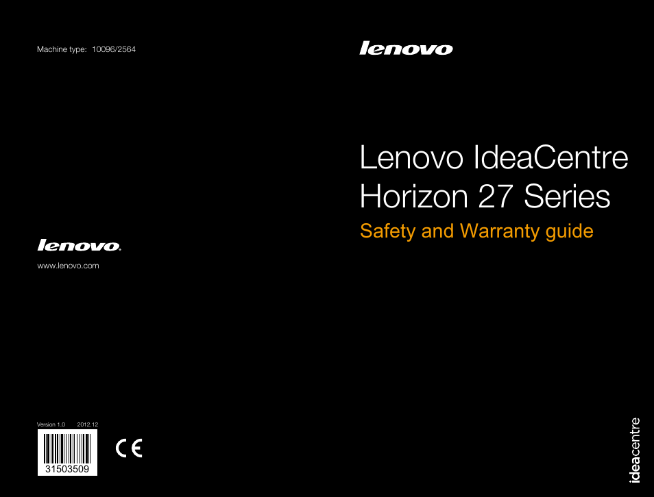 Lenovo Horizon 27 Table PC IdeaCentre User Manual | 51 pages