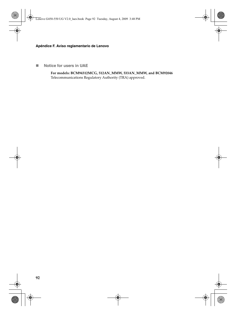 Lenovo G450 Notebook User Manual | Page 100 / 110