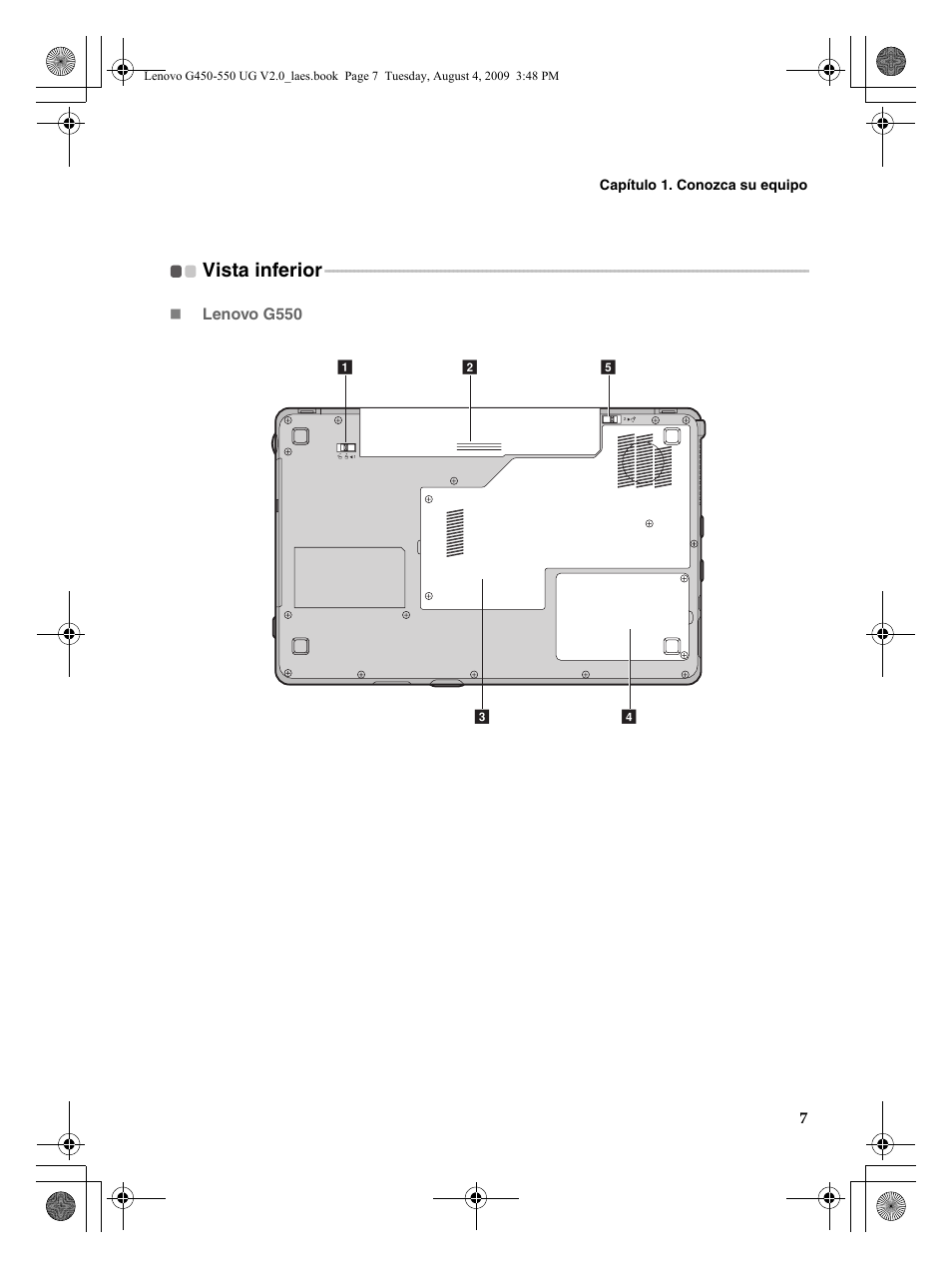 Vista inferior | Lenovo G450 Notebook User Manual | Page 15 / 110