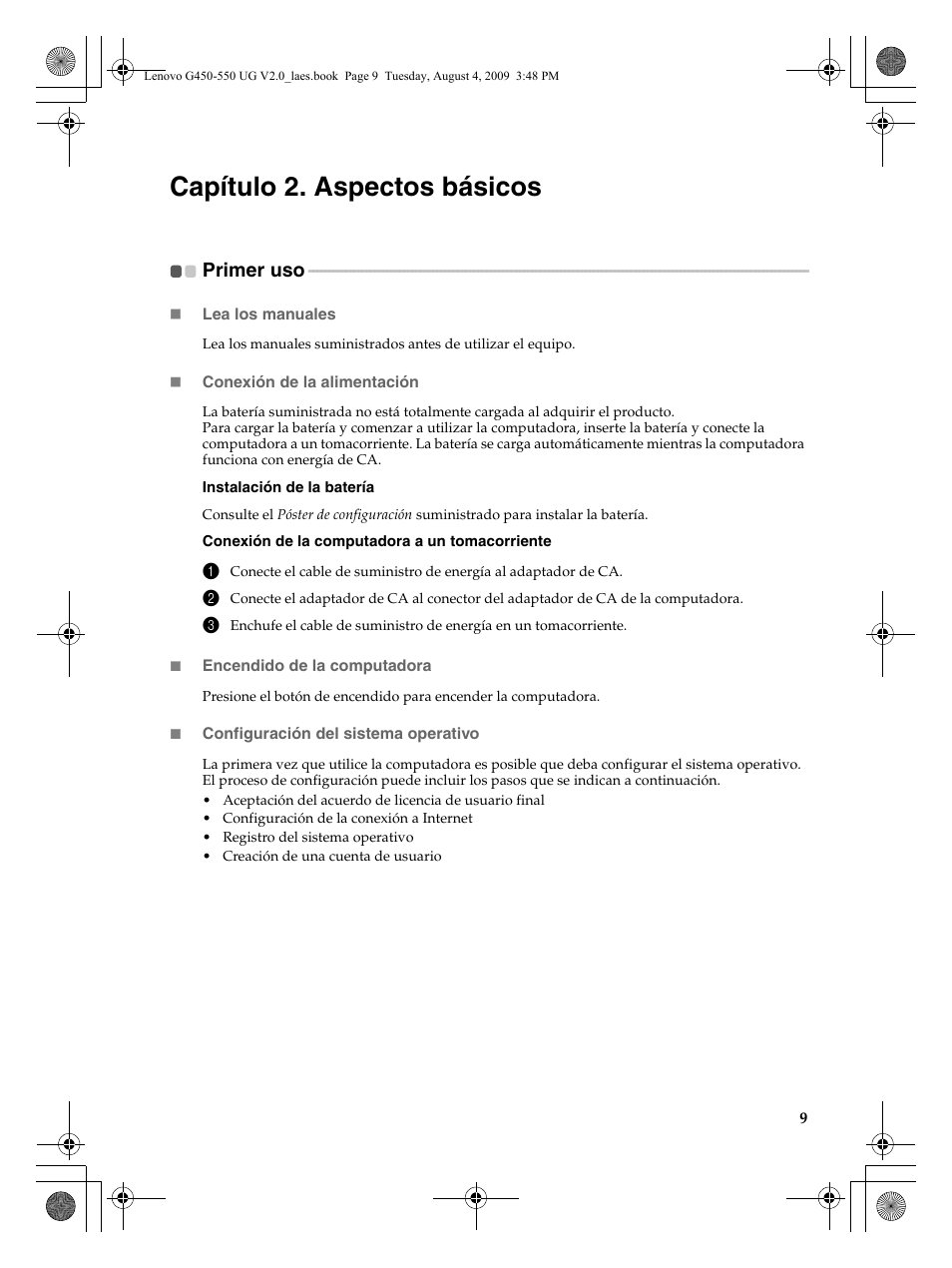 Capítulo 2. aspectos básicos | Lenovo G450 Notebook User Manual | Page 17 / 110