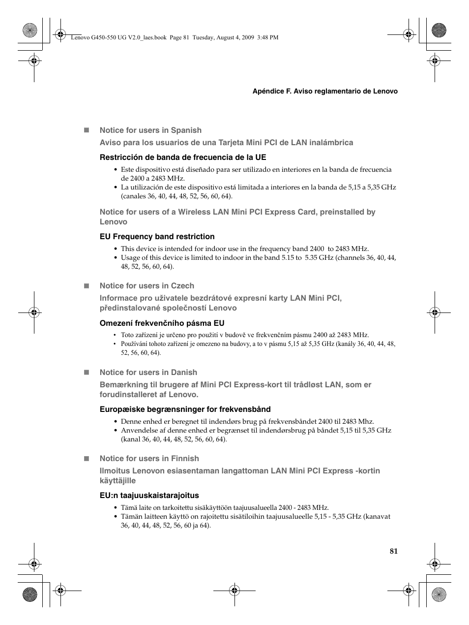 Lenovo G450 Notebook User Manual | Page 89 / 110
