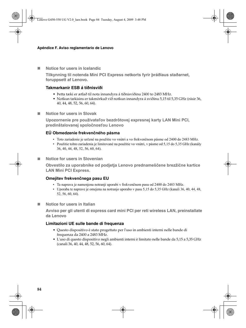 Lenovo G450 Notebook User Manual | Page 92 / 110