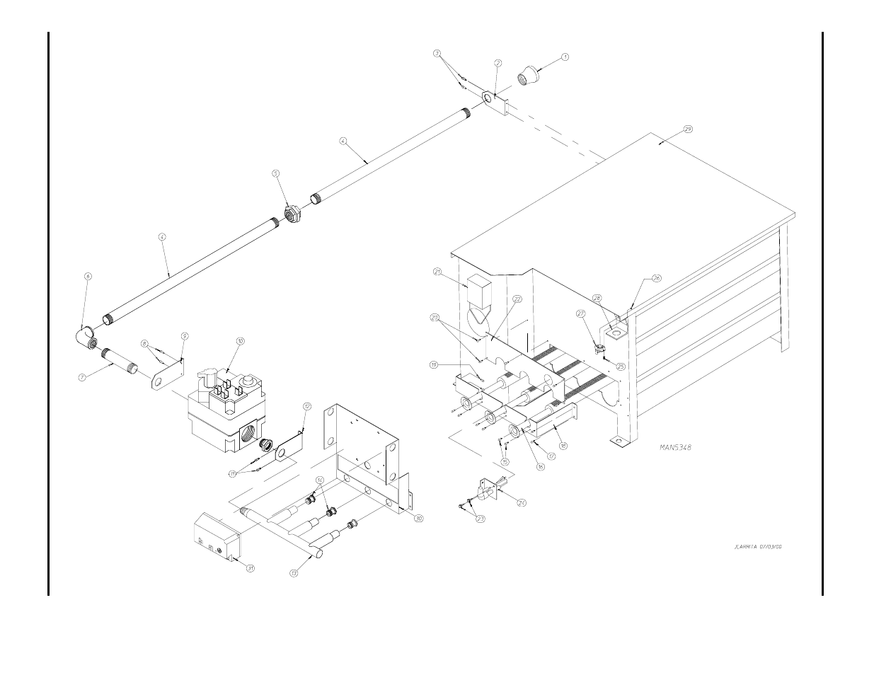 Direct spark ignition burner assembly, Direct sp ark ignition burner assembly | ADC ML-96 User Manual | Page 18 / 34