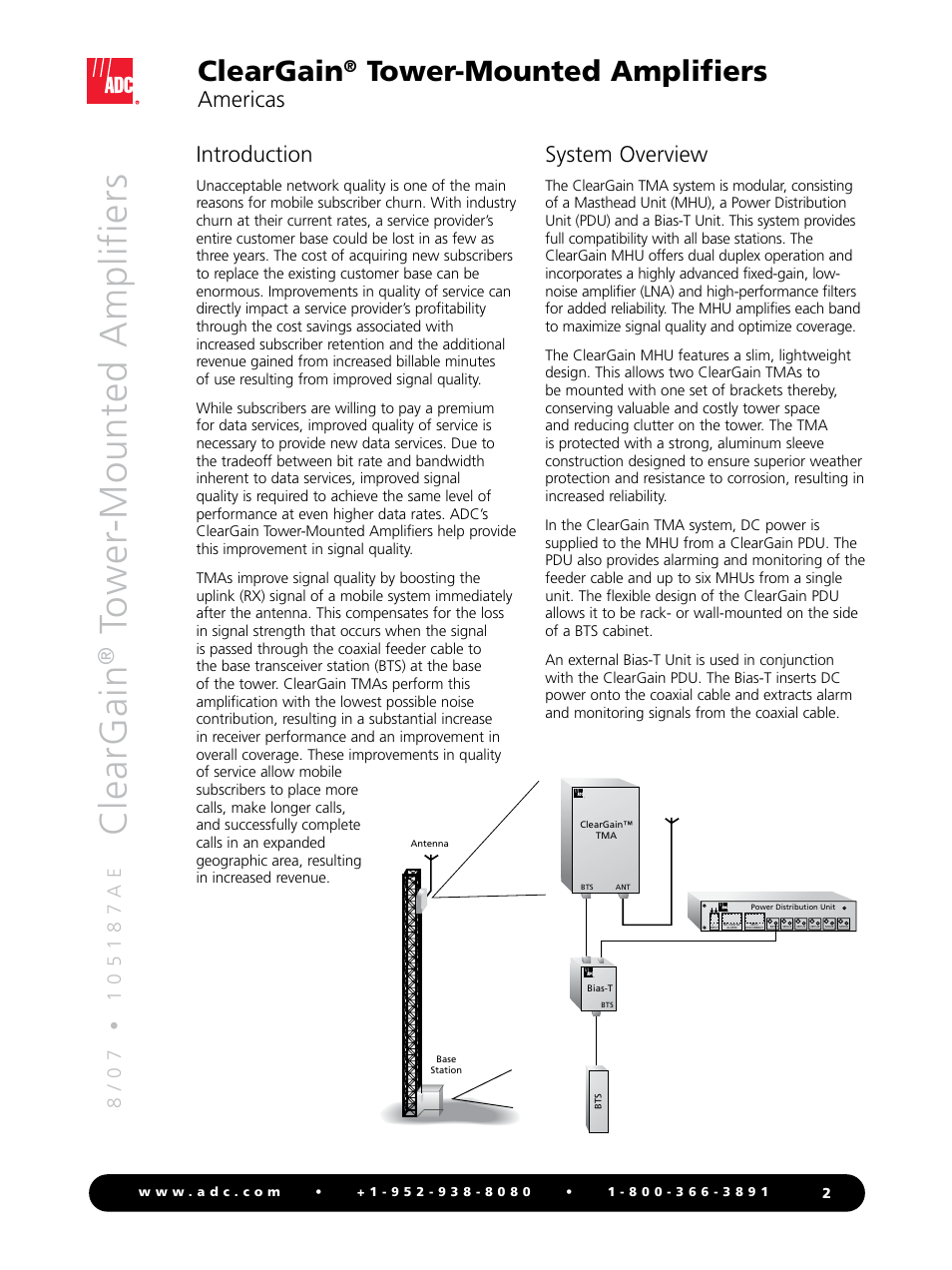 Cle ar g ai n, Cleargain, Tower-mounted amplifiers | ADC ClearGain Tower-Mounted Amplifiers User Manual | Page 2 / 12