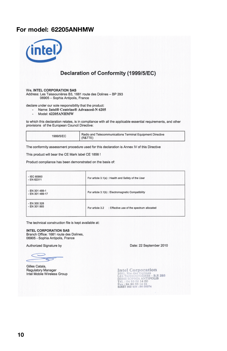 For model: 62205anhmw | Lenovo ThinkCentre M71z User Manual | Page 10 / 12