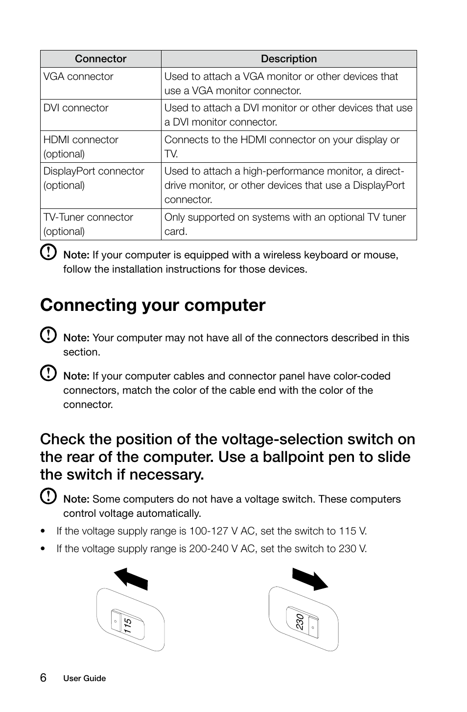 Connecting your computer | Lenovo Erazer X315 Desktop User Manual | Page 11 / 57