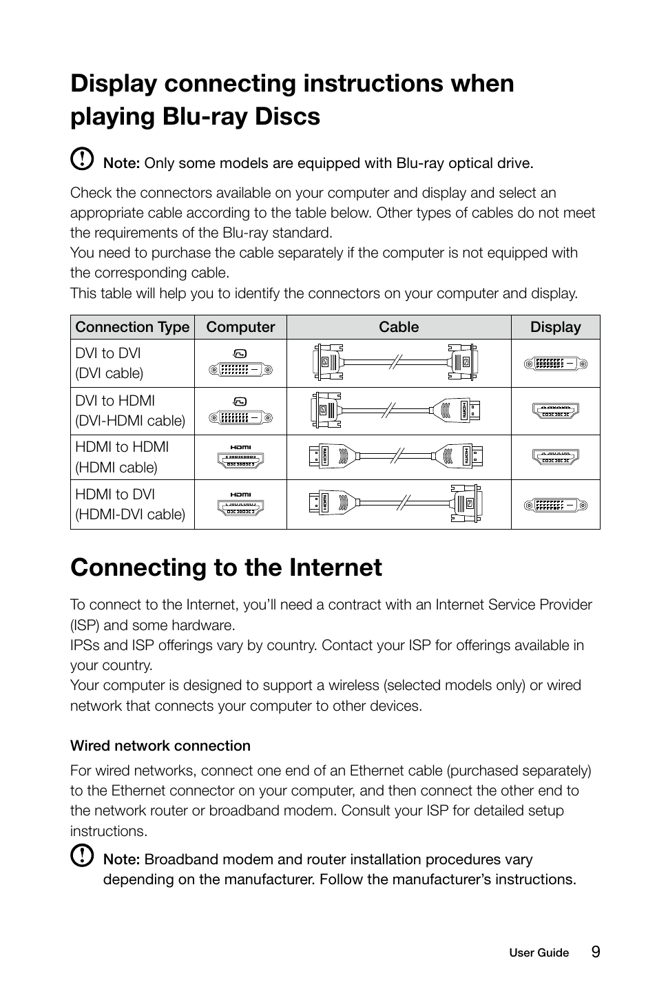 Connecting to the internet | Lenovo Erazer X315 Desktop User Manual | Page 14 / 57