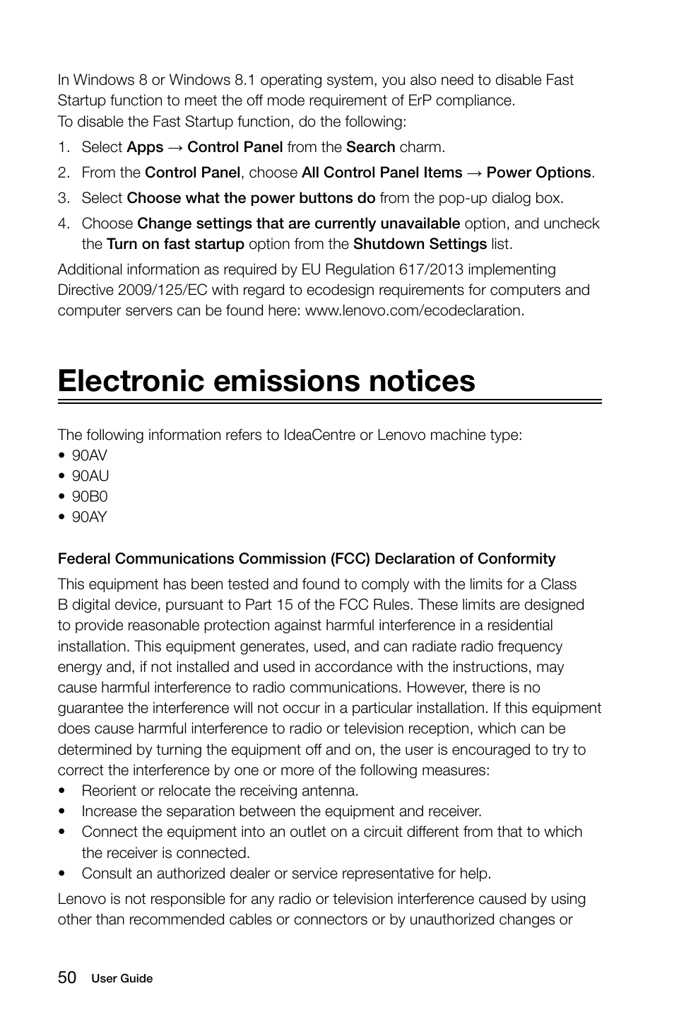 Electronic emissions notices | Lenovo Erazer X315 Desktop User Manual | Page 55 / 57