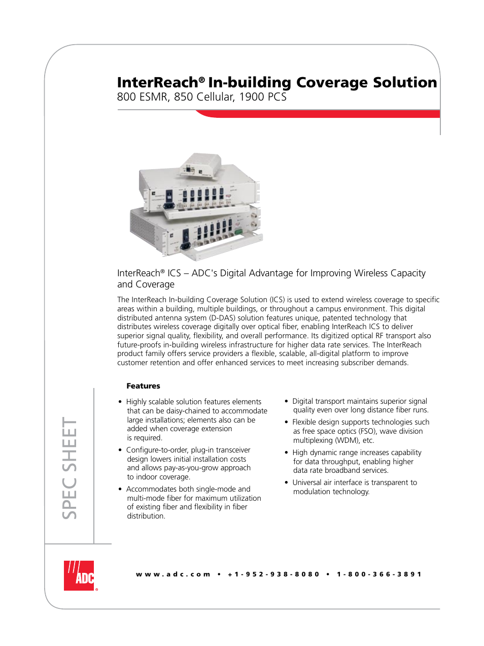 ADC InterReach 800 ESMR User Manual | 12 pages