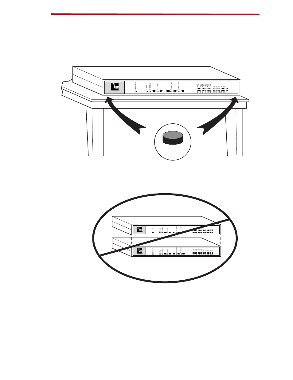 Locating the icx-250 on a desktop, Do not remove rubber feet, Four) rubber feet | ADC ICX-250 User Manual | Page 17 / 75