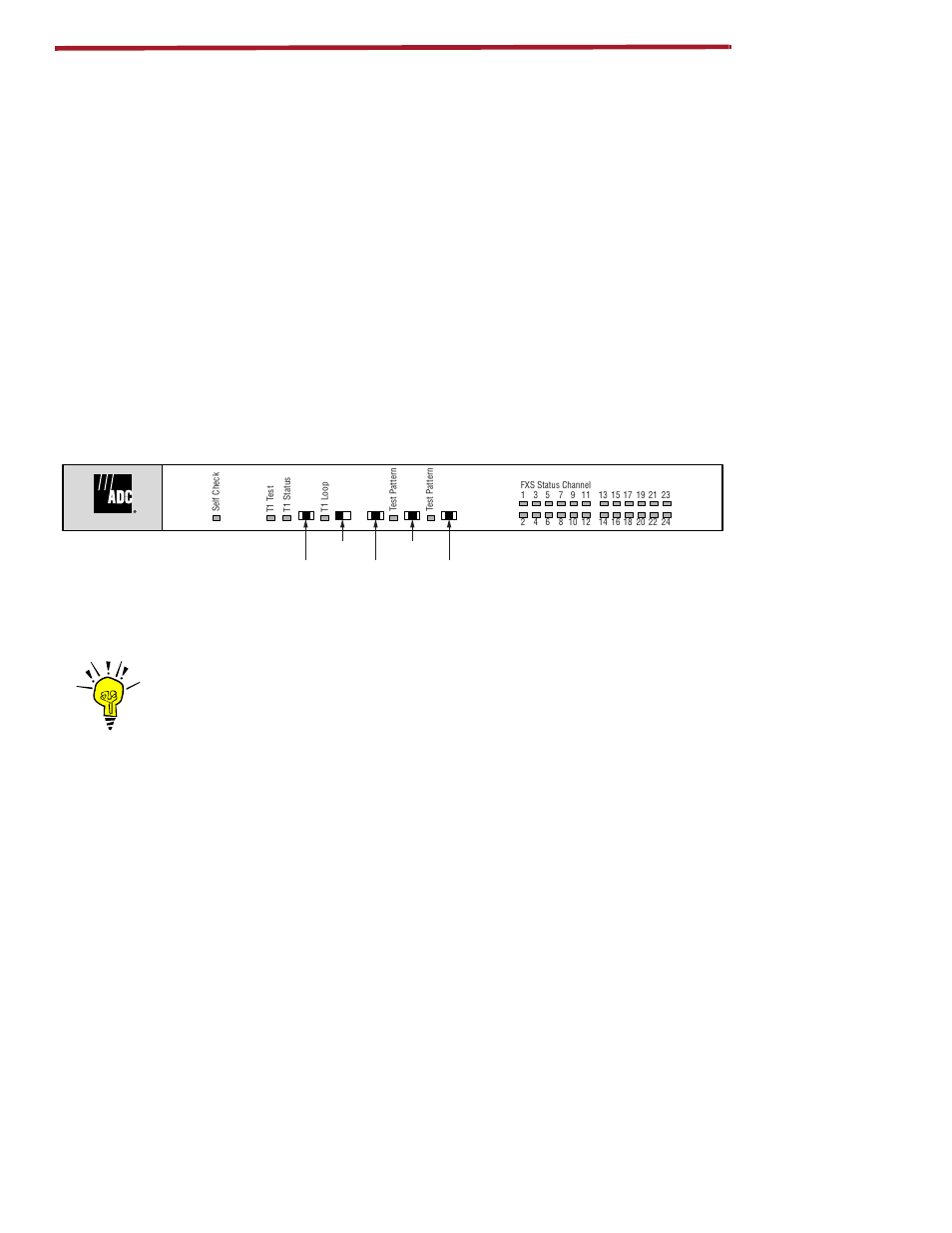 Testing, Slide switch settings, Icx-250 - front panel | ADC ICX-250 User Manual | Page 55 / 75