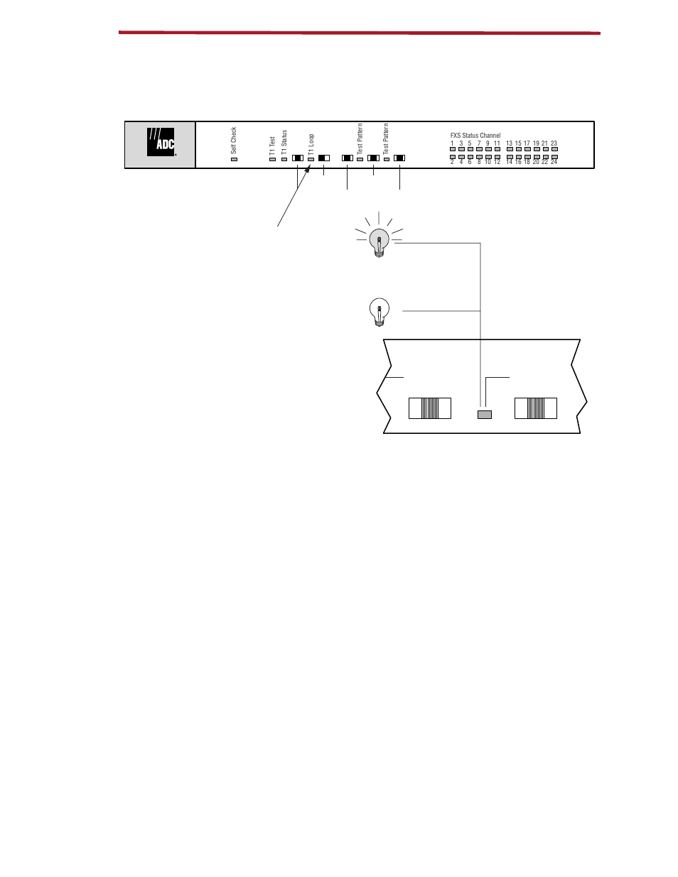 T1 interface status - t1 test pattern, T1 test off qrss t1 loop net. off lcl | ADC ICX-250 User Manual | Page 68 / 75