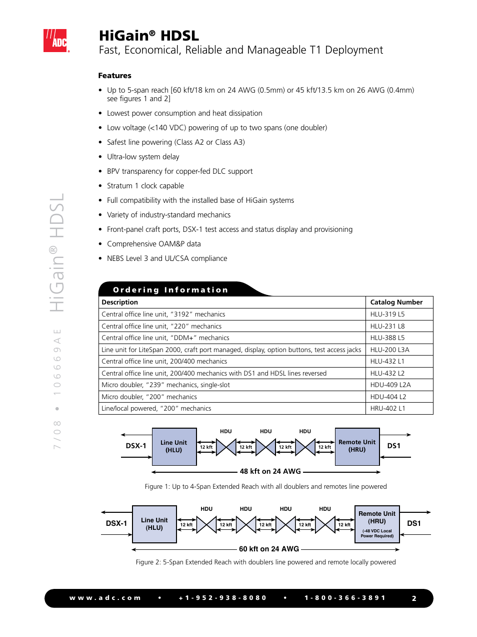 Higain, Hdsl | ADC HiGain and Manageable T1 Deployment User Manual | Page 2 / 4
