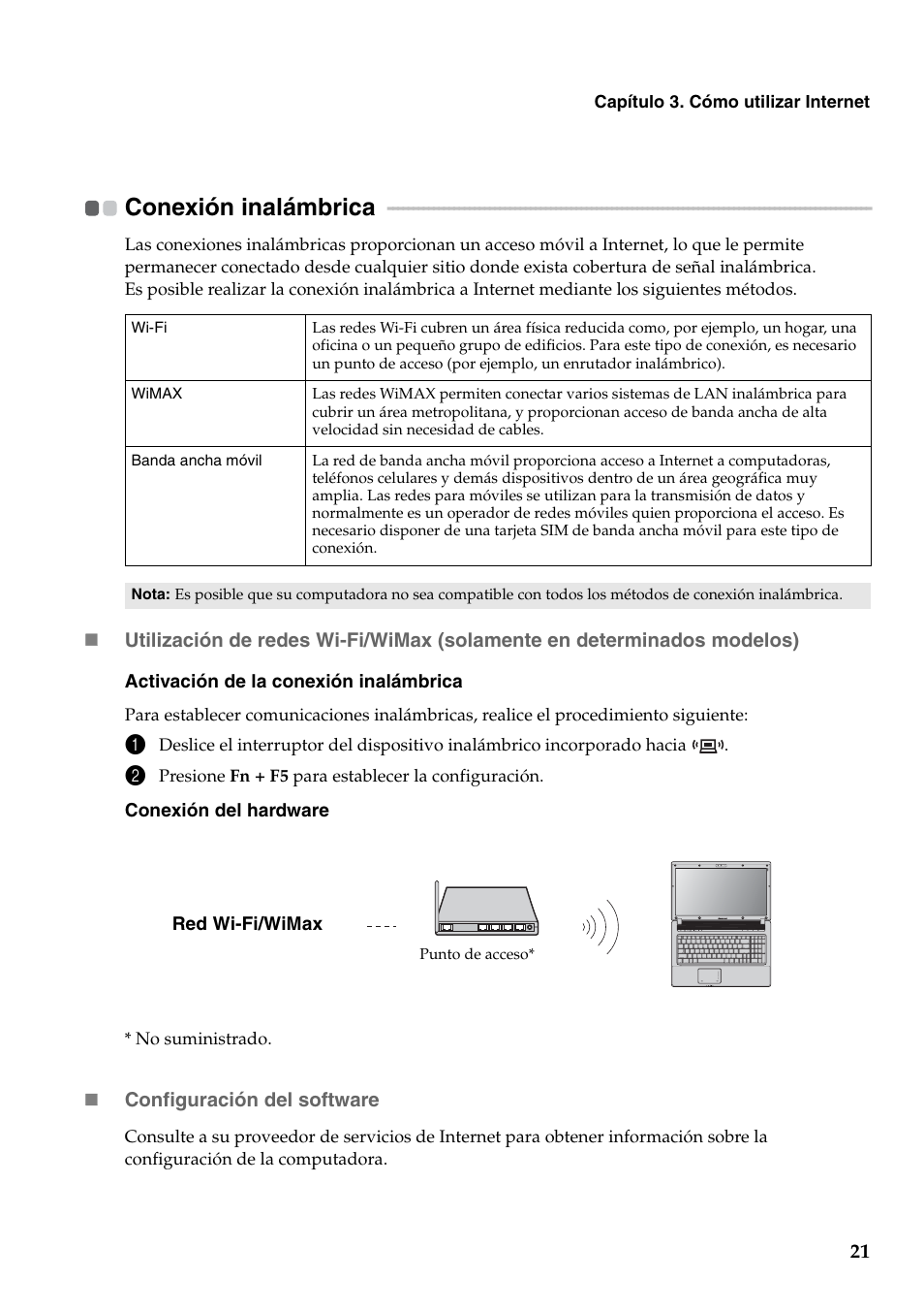 Conexión inalámbrica | Lenovo G560 Notebook User Manual | Page 29 / 134