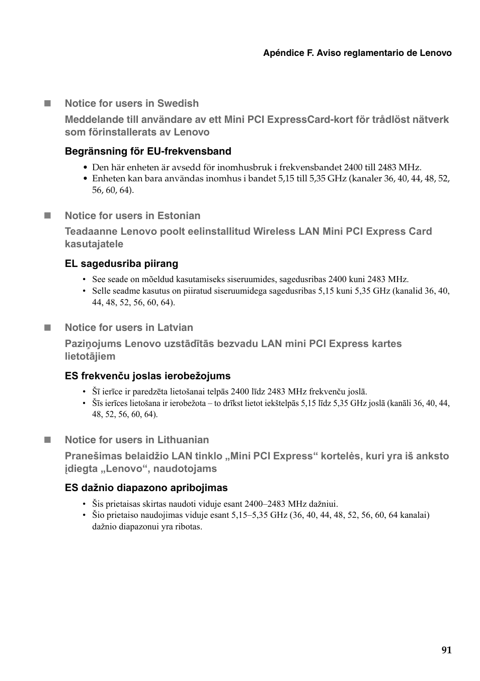 Lenovo G560 Notebook User Manual | Page 99 / 134