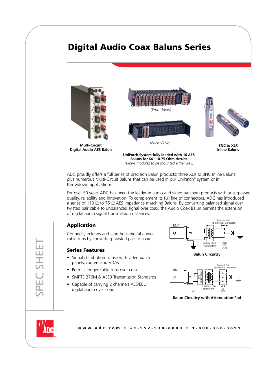 ADC Baluns Series User Manual | 5 pages