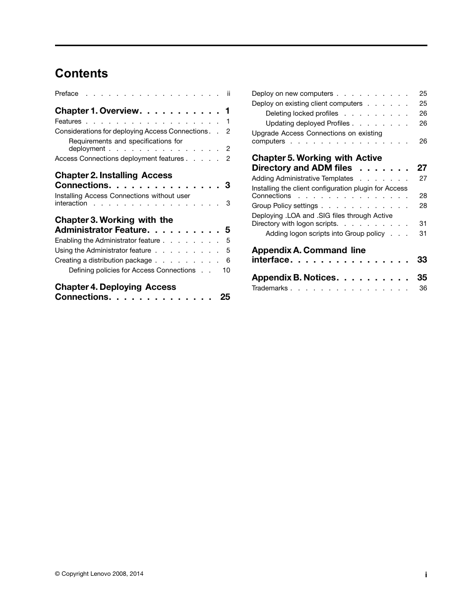 Lenovo ThinkVantage Access Connections User Manual | Page 3 / 42