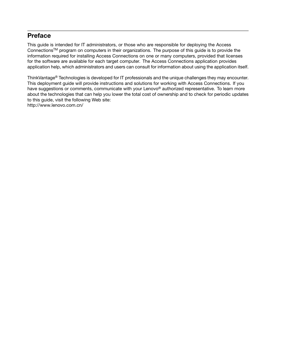 Preface | Lenovo ThinkVantage Access Connections User Manual | Page 4 / 42