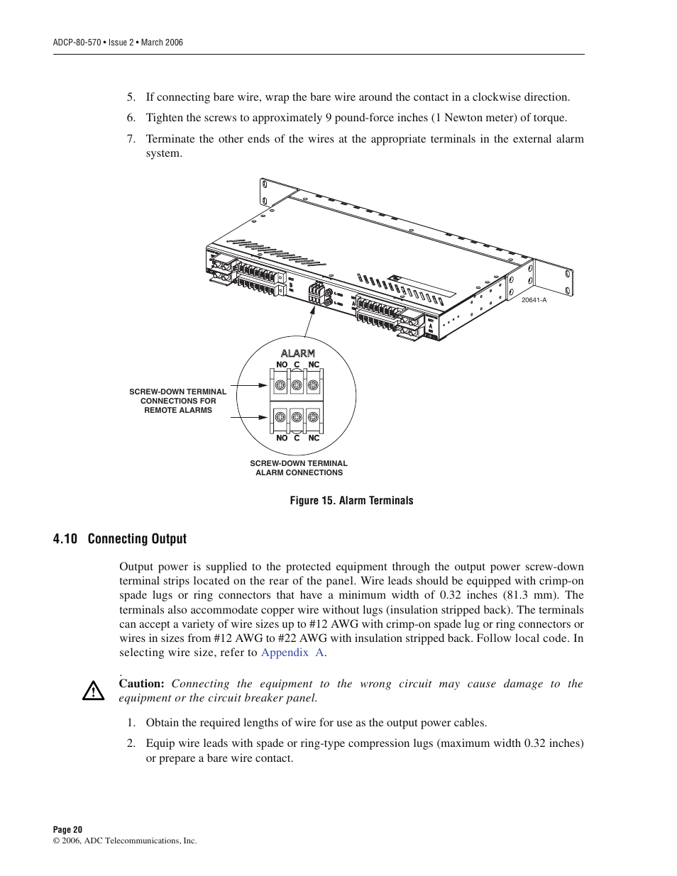 10 connecting output | ADC PowerWorx Circuit Breaker Panel With Reset Switch User Manual | Page 26 / 40