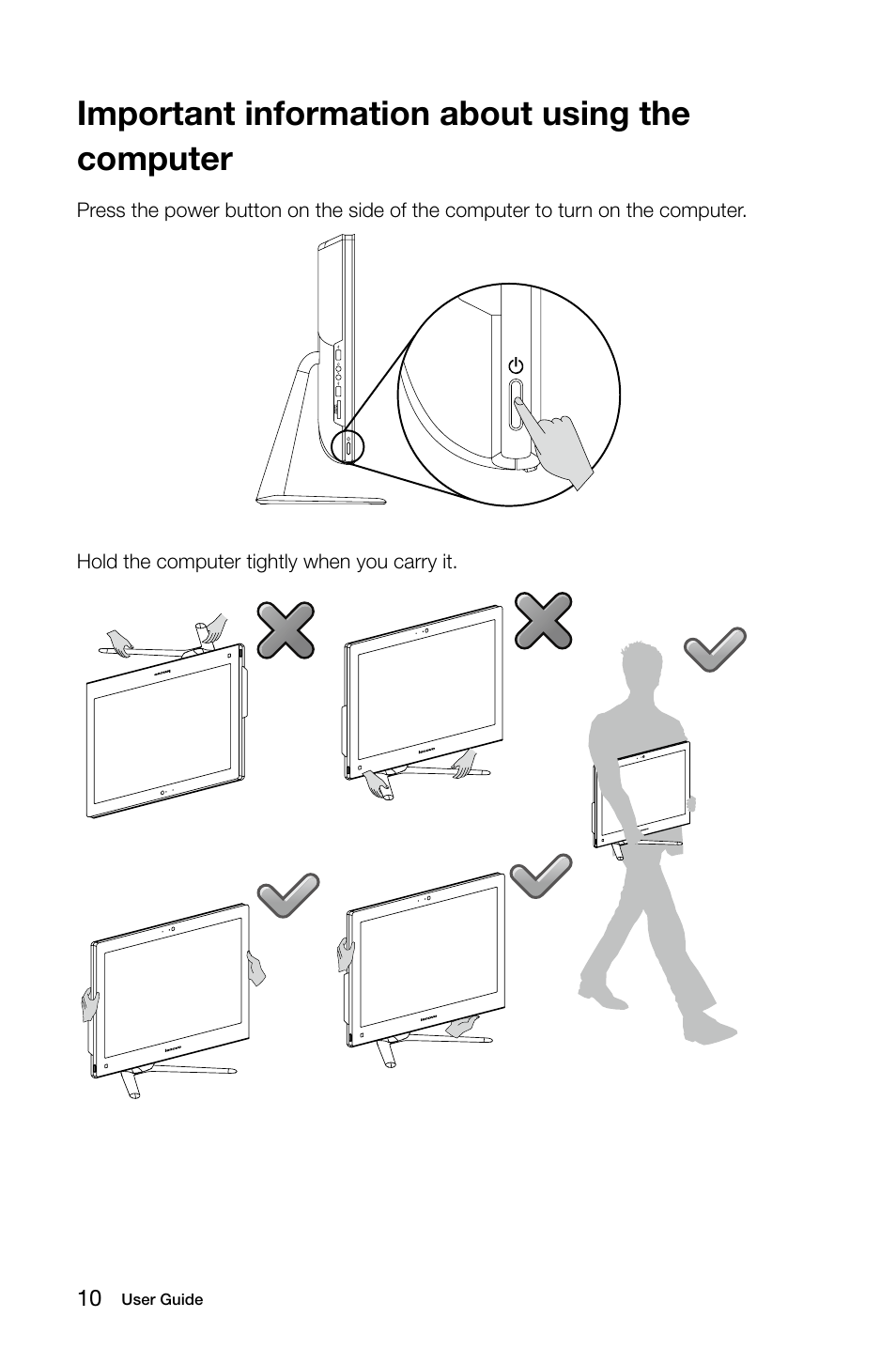 Important information about using the computer | Lenovo C455 All-in-One User Manual | Page 15 / 53