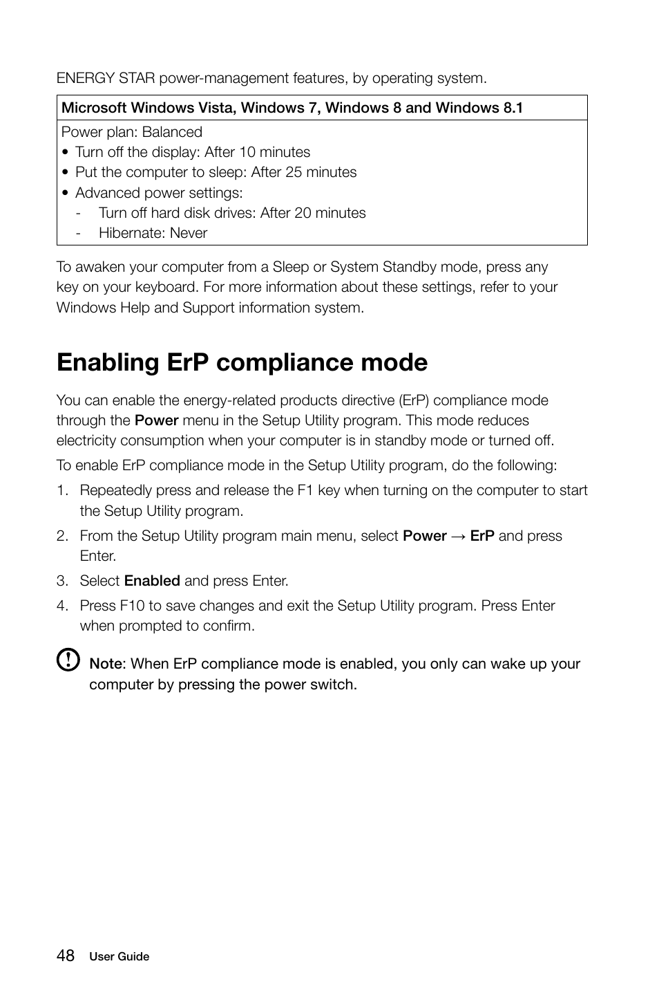 Enabling erp compliance mode | Lenovo C455 All-in-One User Manual | Page 53 / 53