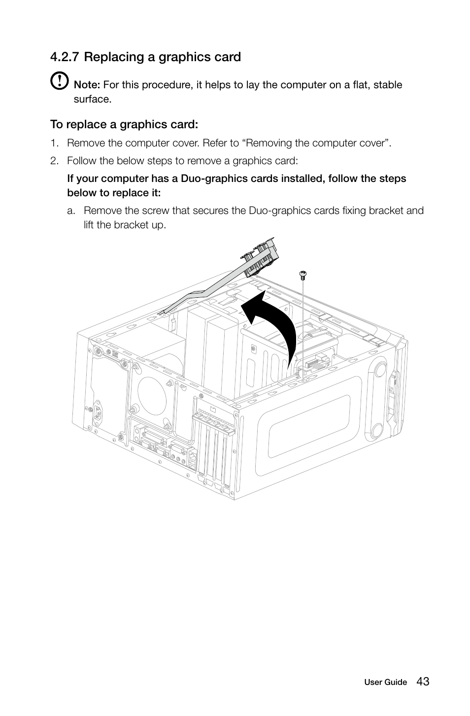 7 replacing a graphics card | Lenovo IdeaCentre K430 User Manual | Page 48 / 57