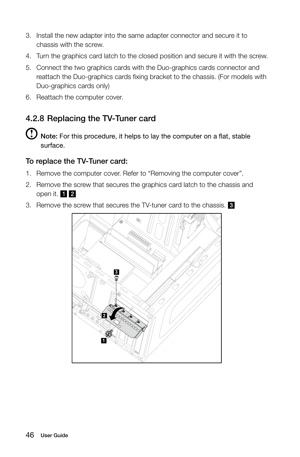 8 replacing the tv-tuner card | Lenovo IdeaCentre K430 User Manual | Page 51 / 57