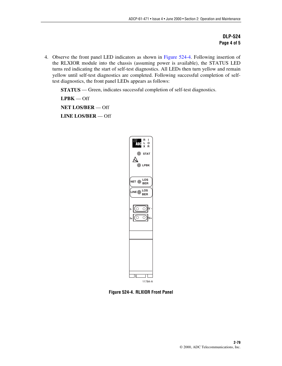 Dlp-524 | ADC Soneplex Broadband System User Manual | Page 102 / 342