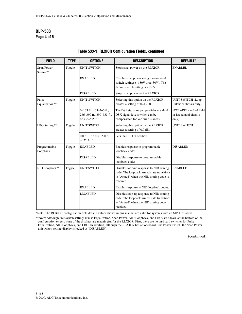 Dlp-533 | ADC Soneplex Broadband System User Manual | Page 135 / 342