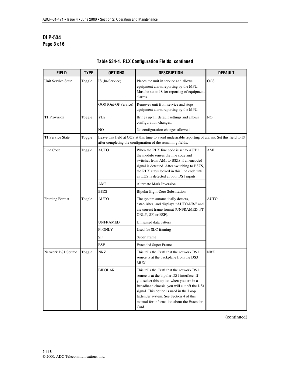 Dlp-534 | ADC Soneplex Broadband System User Manual | Page 139 / 342