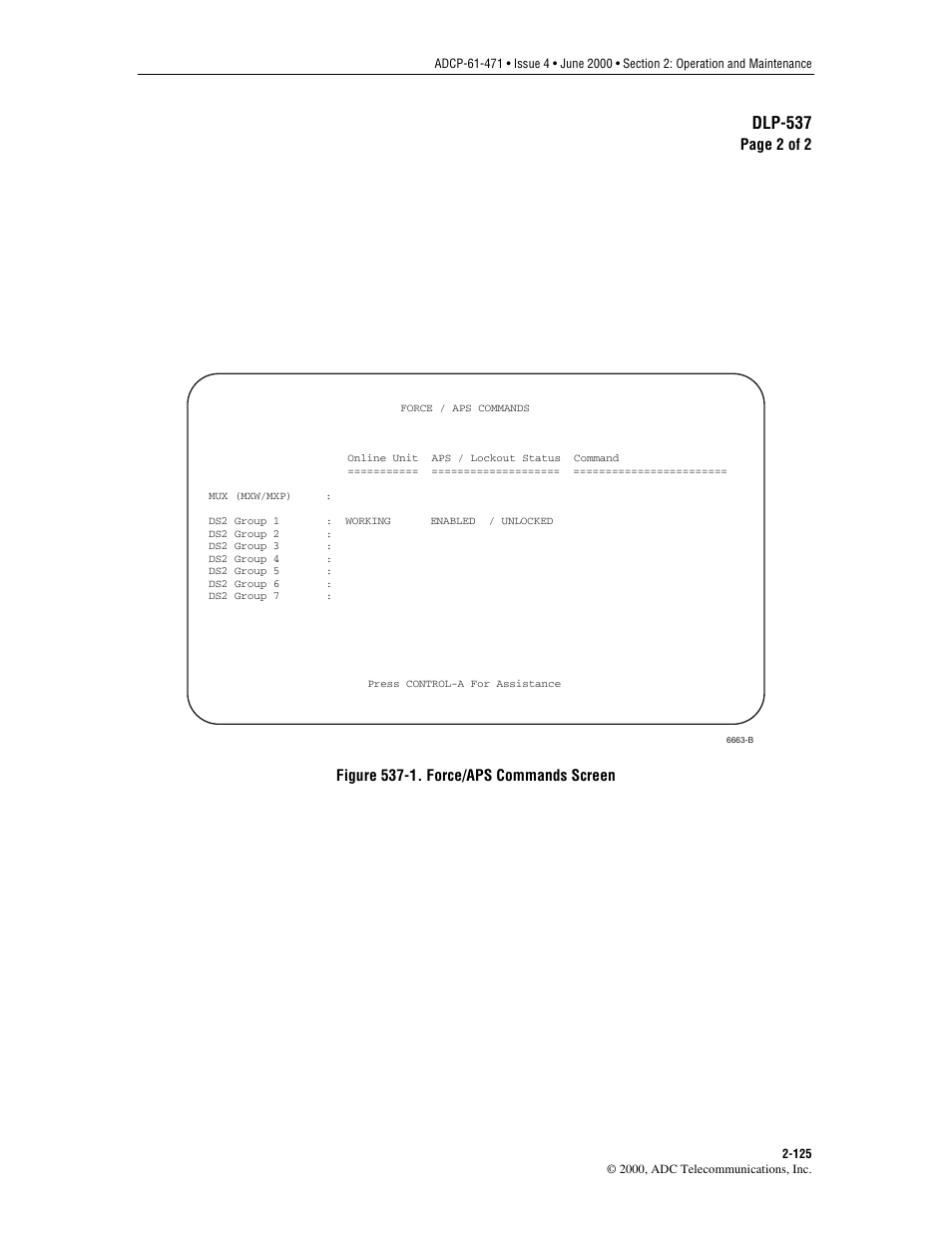 Figure 537-1, Dlp-537 | ADC Soneplex Broadband System User Manual | Page 148 / 342